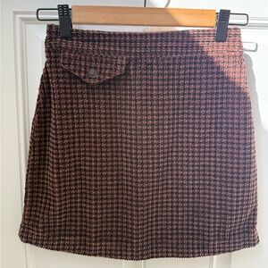 Urban Outfitters Houndstooth Mini Skirt in Brown and Black